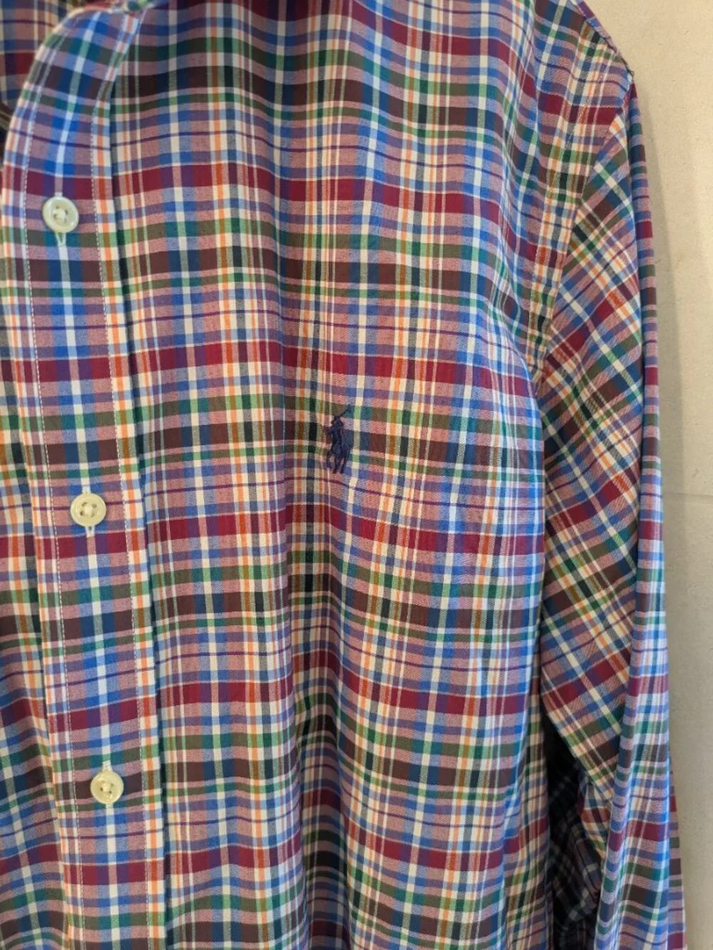 Polo Ralph Lauren Men's Size L multicolor plaid-long sleeve shirt.